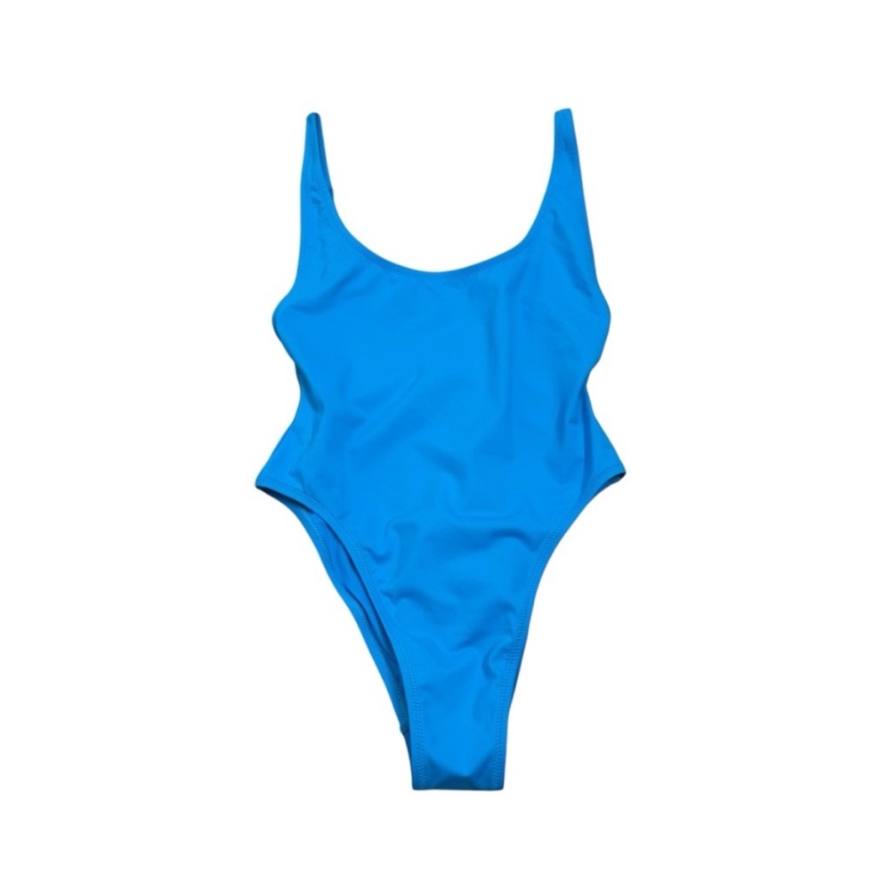 Nwt- Skims Swim Scoop Neck One Piece Swimsuit in Turquoise Blue Size Small